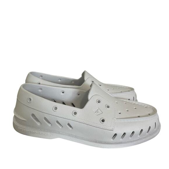 Sperry Authentic Original Float Boat Shoes Womens 11 Mens 9 White Rubber Slip On - Picture 1 of 10